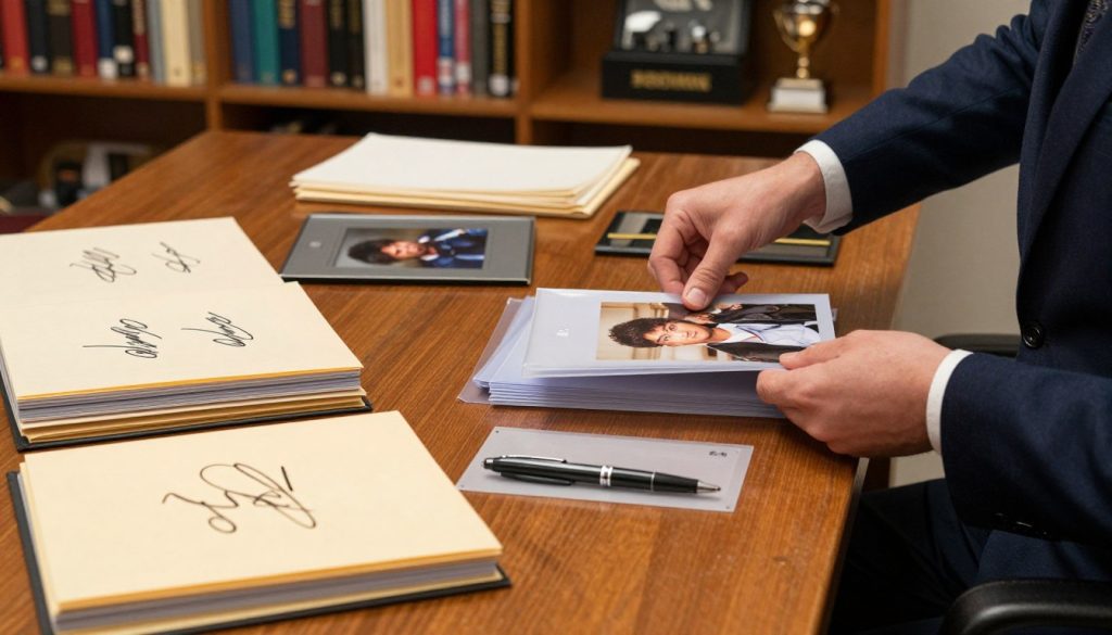 Archival materials for celebrity signature preservation